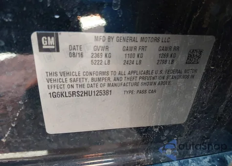 2017 Cadillac Ct6 Platinum z USA, uszkodzony, nr VIN 1G6KL5RS2HU125381